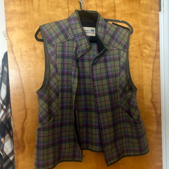 Stormy Kromer beautiful hat and vest set.    Green plaid style. - Picture 1 of 8